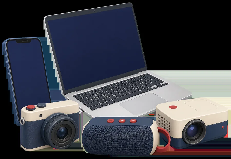 Ilustrasi gadget dan alat elektronik sewaan